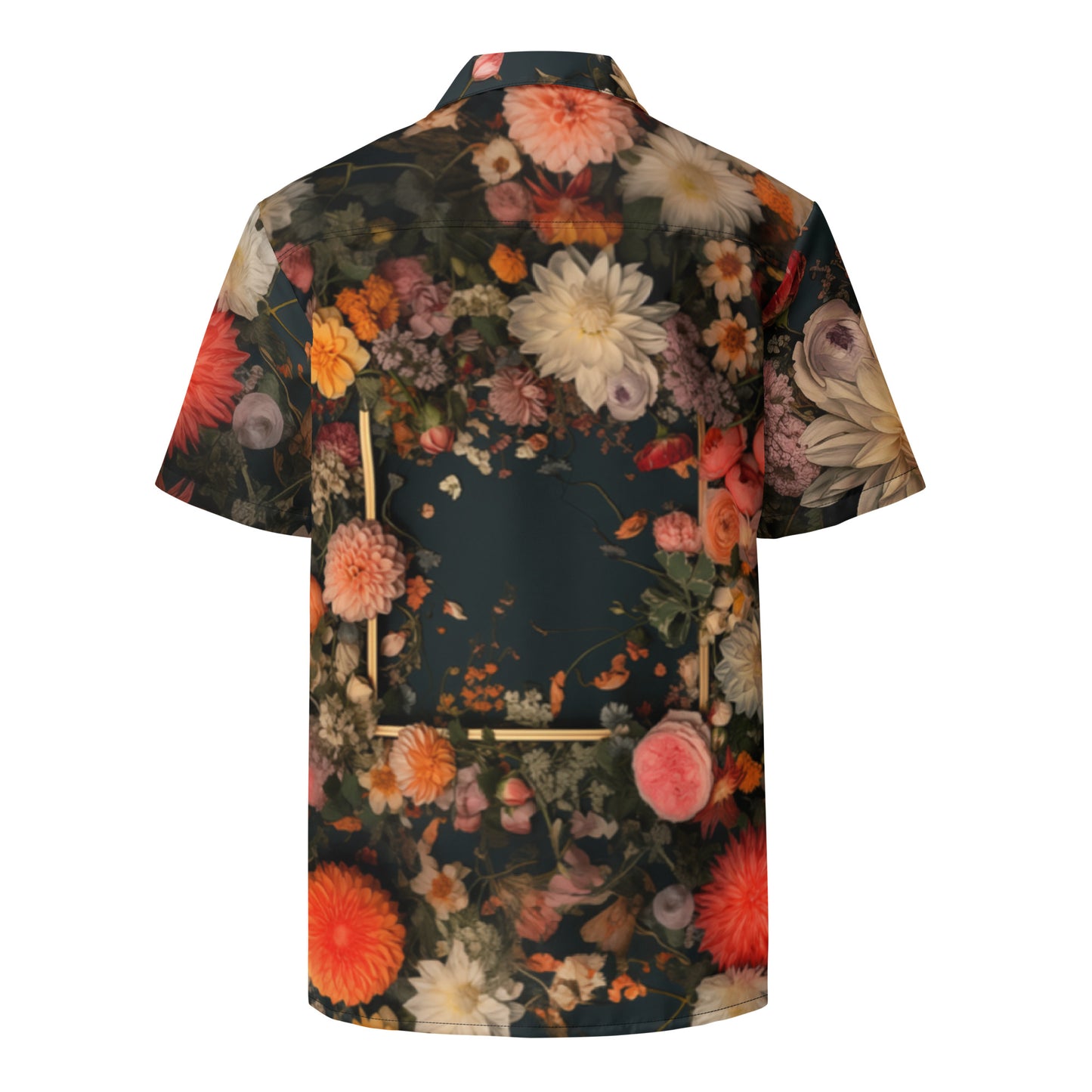 【Blooming frame】Unisex button shirt