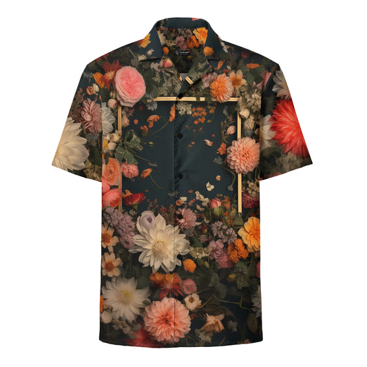 【Blooming frame】Unisex button shirt