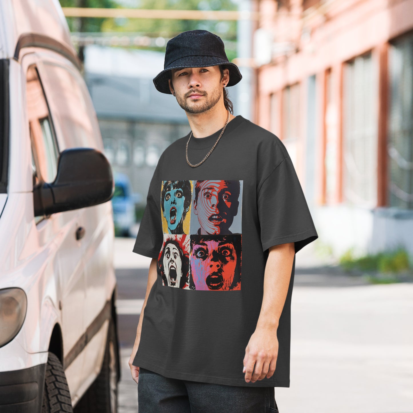 【What did they behold?】Oversized faded t-shirt