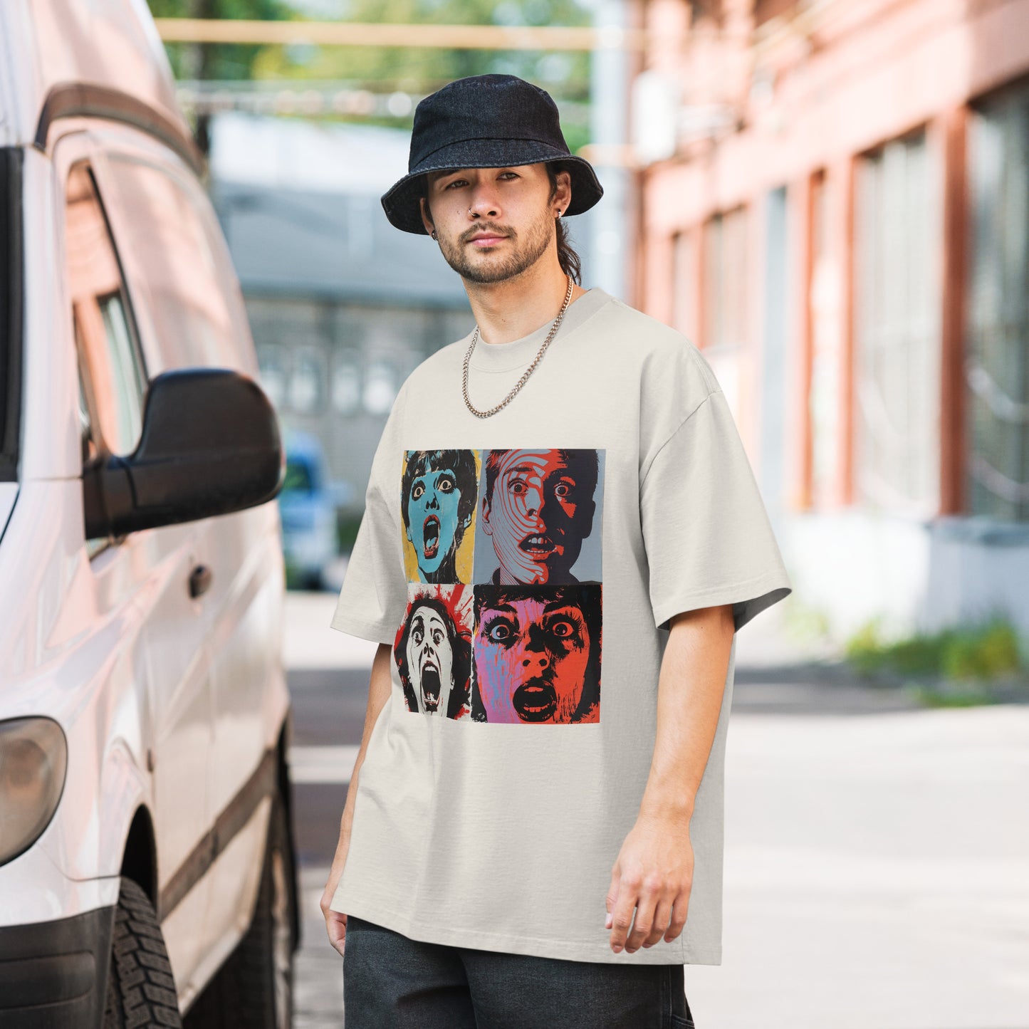 【What did they behold?】Oversized faded t-shirt