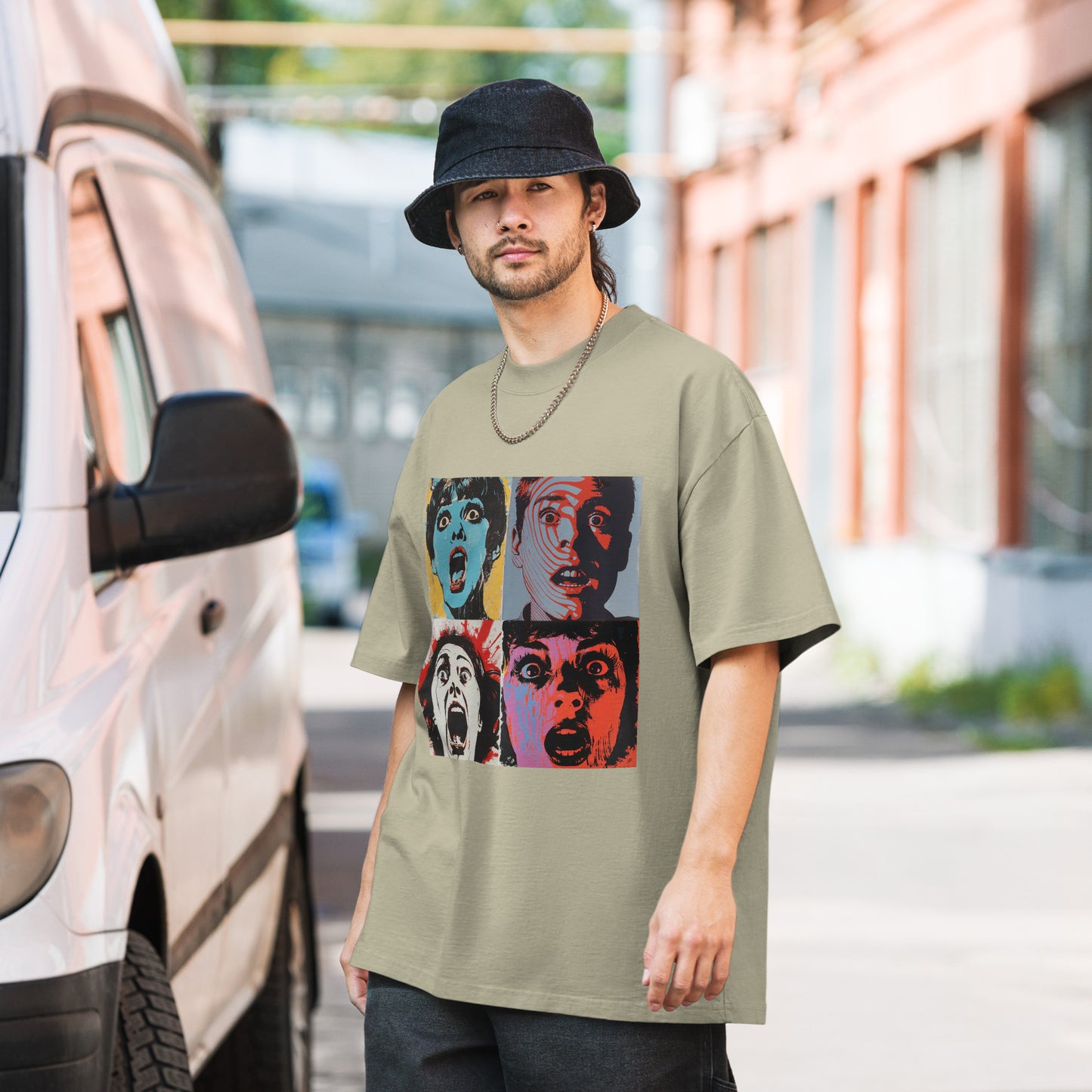 【What did they behold?】Oversized faded t-shirt